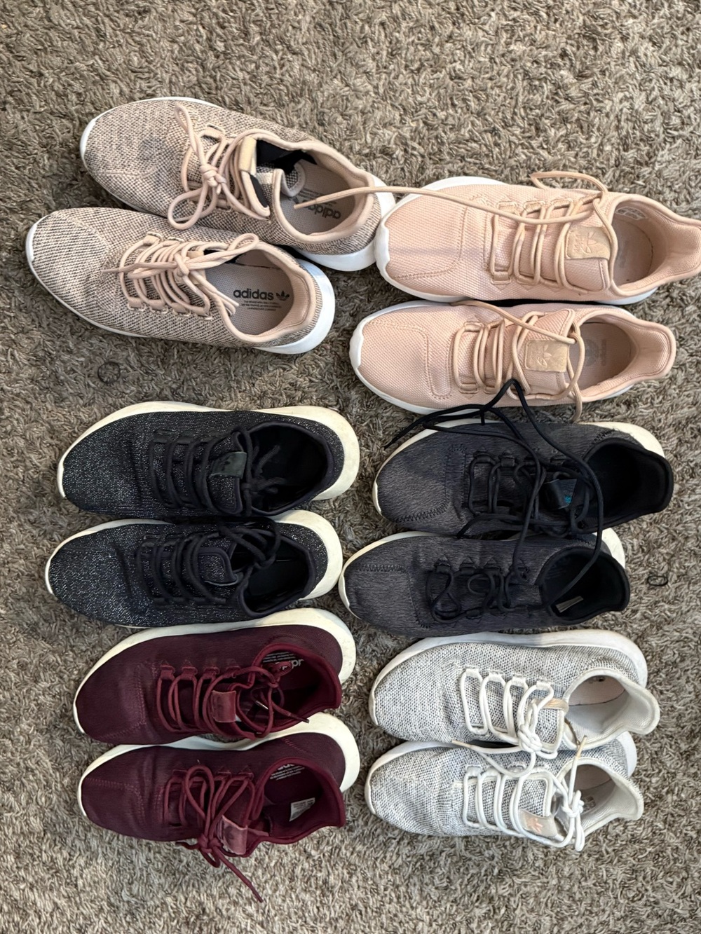 6 adidas tubular Assorted Knit Sneaker size 8 Lot